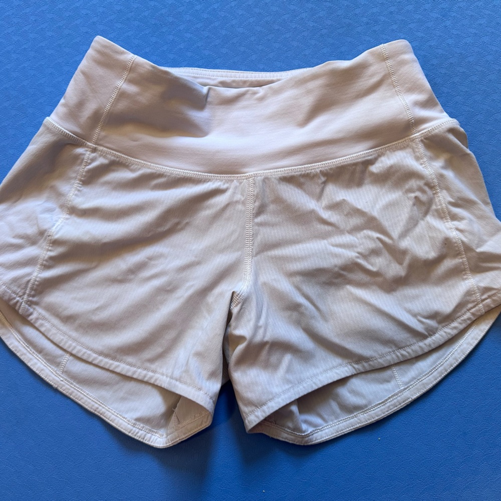 High rise speed up 4' white shorts size 0